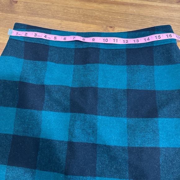 J. Crew Mini Teal and Black Checkered A-Line Skirt - Picture 7 of 7